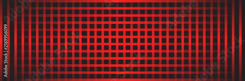 Red metallic horizontal glowing lines pattern on dark background, modern futuristic tech banner background, vector illustration.