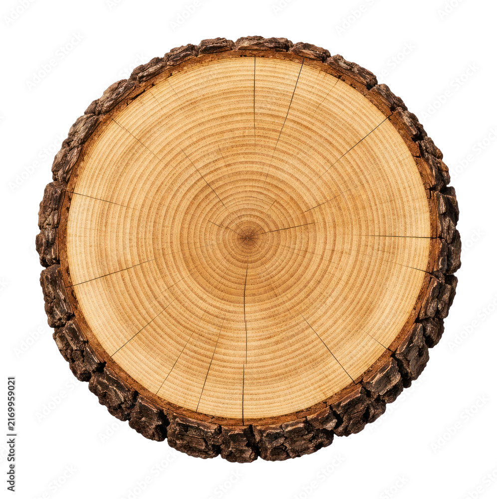 Fototapeta premium PNG Natural tree trunk cross-section
