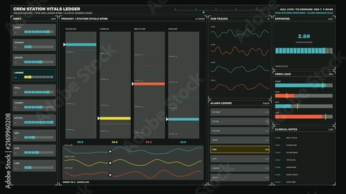 Futuristic Crew Vitals Monitoring HUD