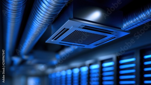 Modern climate control system in server room