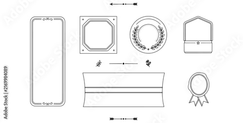 Premium Packaging Label Vector Set with Luxury Product Frame Design