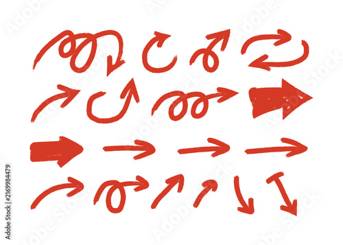 Red Brush Stroke Arrows Seamless Icons Vector