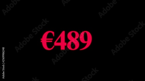 Bold pink euro seventy-eight price tag on black background