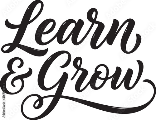 Learn and Grow Brush Calligraphy with Sweeping Flourish