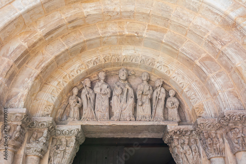 фотографія Detail of the Romanesque facade of the church of San Juan de Rabanera, Soria, Ca