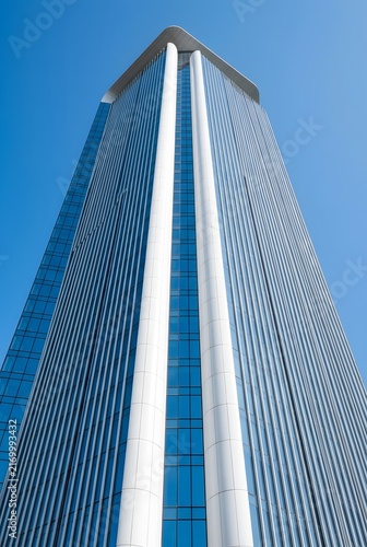 Tall Modern Commercial Building With Elegant Symmetrical Architecture