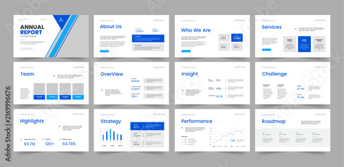 Annual Report Presentation,  Yearly Performance Presentation Template Design