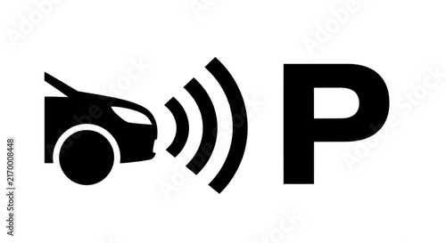 Vector illustration of car parking sensor icon on a transparent background