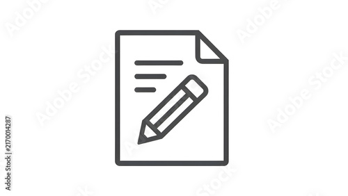 Grey Vector Pencil Icon for Edit Function in Minimal Document File Design