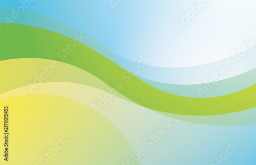 Pastel Green Yellow and Blue Abstract Wave Background
