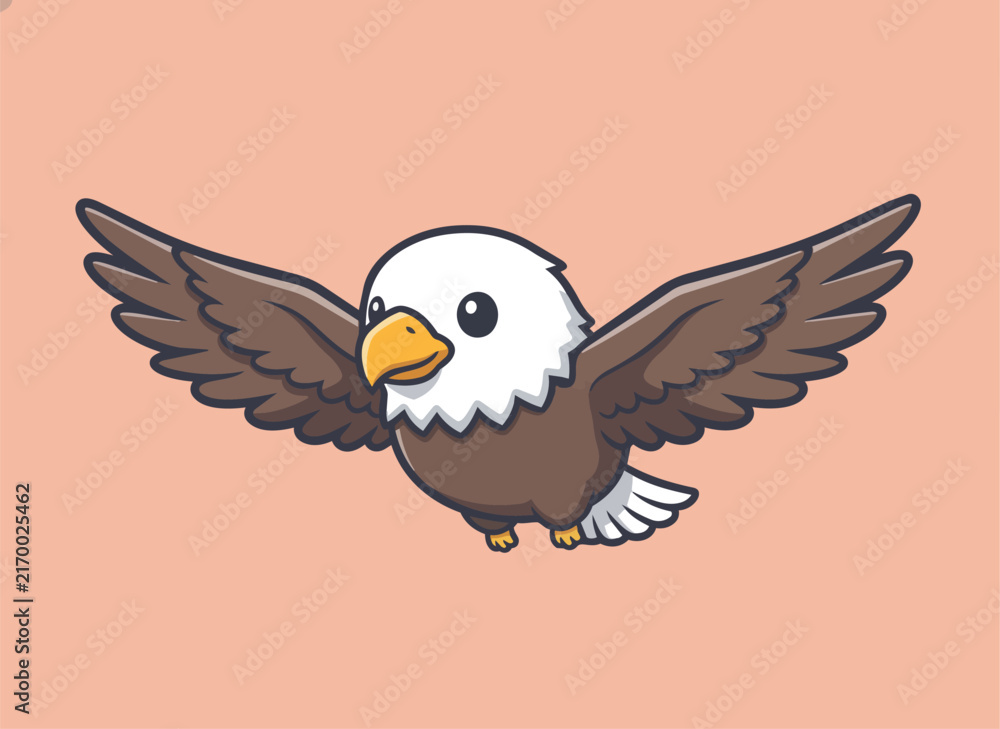 Fototapeta premium Bald Eagle Flying With Spread Wings