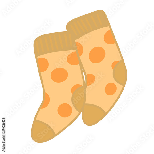 Bild auf Leinwand Yellow Pair Sock Images Cartoon Vector Illustration 2D