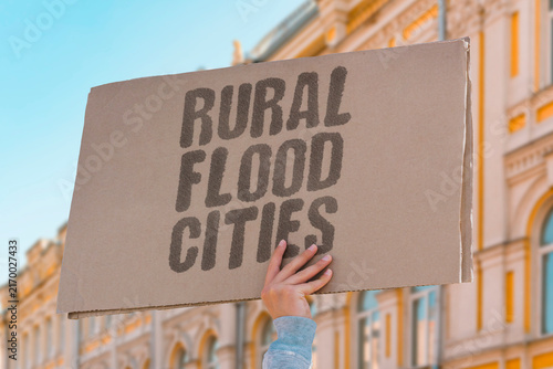 Принти на полотні "Rural flood cities" Mass migration overwhelms urban slums