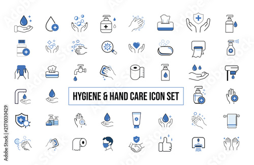Hygiene and Hand Care Icon Set