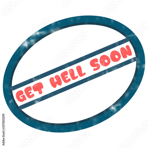 Fotografía Get Well Soon rubber stamp illustration