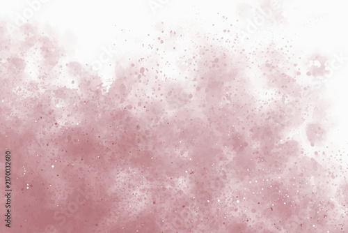 Abstract dusty rose watercolor texture with paint splatters and artistic brush strokes on a clean white background transparent background