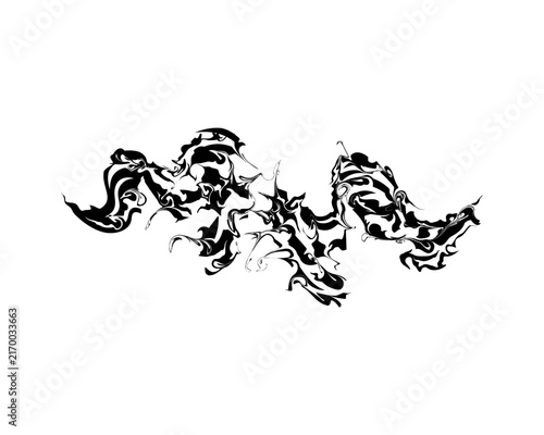 Black liquid marble grunge vector element with distorted fluid waves, organic splatter noise, streetwear graphic overlay