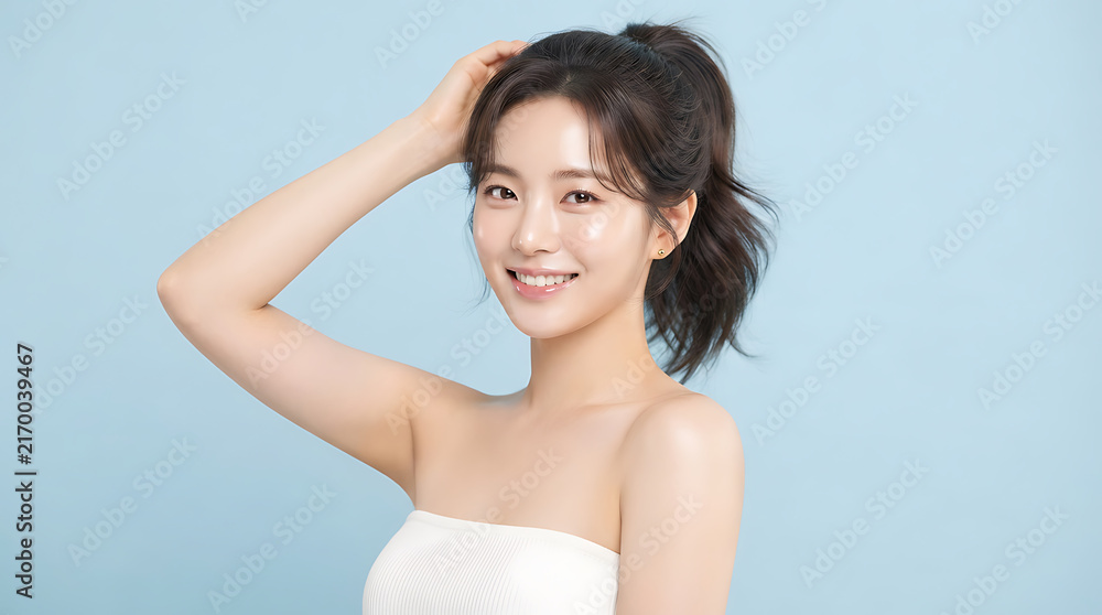 Fototapeta premium Woman with glowing skin