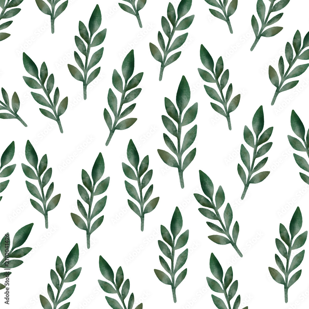 seamless pattern with green leaves