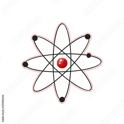 atom model on white background