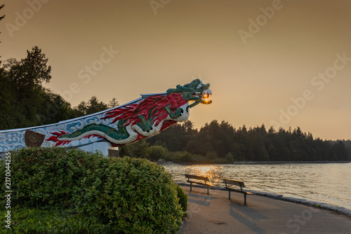 Quadro su tela SS Empress of Japan Figurehead Replica at Sunset