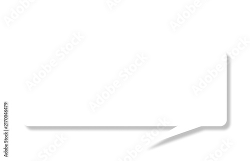 Konstfotografi Minimalist white speech bubble with rounded corners and soft grey drop shadow on