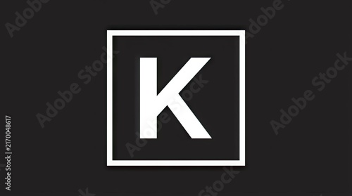 Tapety artystyczne Letter K in square border icon.