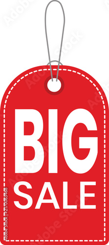 Big Sale Red Label Vector, Discount Price Tag Icon, Retail Shopping Badge, Sale Promotion Sticker, Commerce Graphic Symbol, Marketing Element