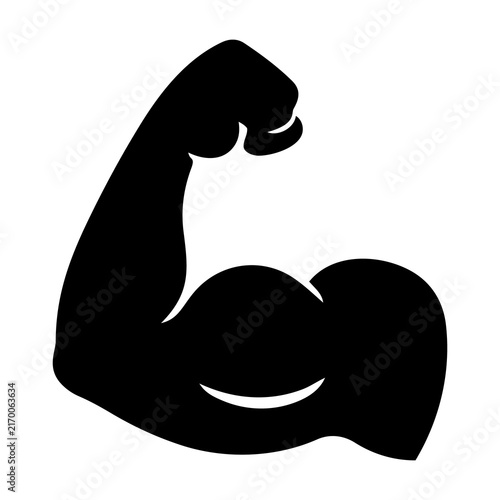Принти на полотні Strong arm biceps muscle strength power fitness solid vector icon