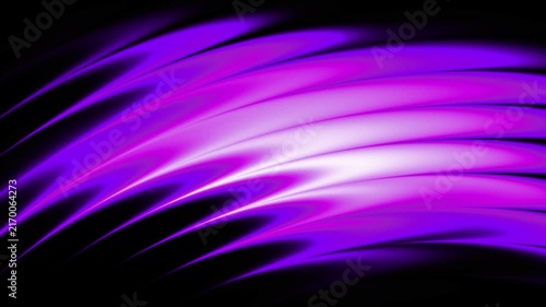 Abstract purple and violet glowing liquid waves animation on black background