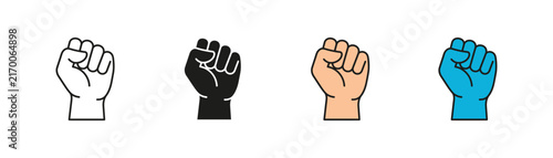Power and protest icon with a raised fist, symbolizing strength, resistance, freedom, activism, unity, courage, and empowerment.