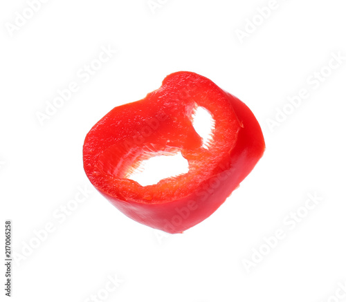 Obraz na płótnie Aromatic spice. One piece of chili pepper isolated on white