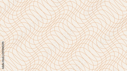 Cuadro en lienzo Peach abstract wavy contour line pattern with flowing organic swirl motifs on cr