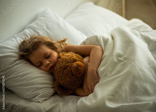 Child Sleeping With Teddy.