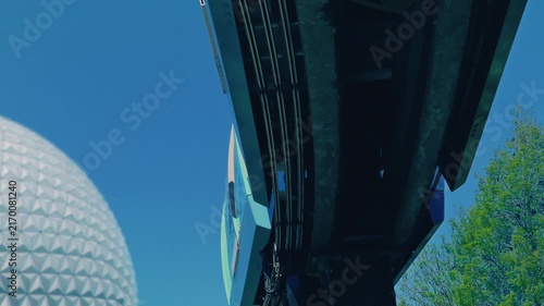 Monorail Passing Near Big Dome
