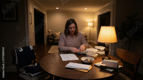 Evening Family Administration at the Dining Table After Dinner