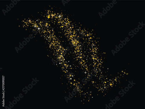 Golden glitter particles trail