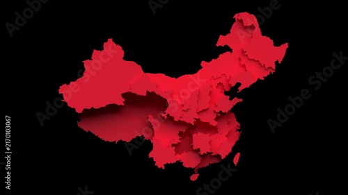 China Provinces 3D Animation Loop for Geography and Regional Data