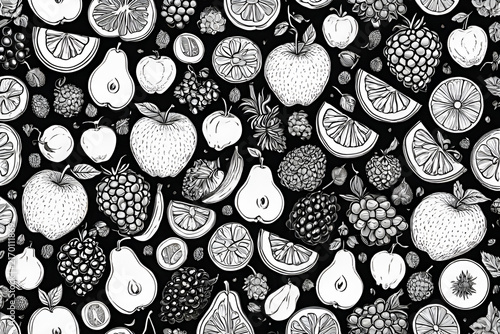 seamless pattern with fruits