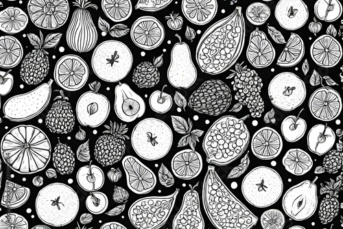 seamless background with fruits
