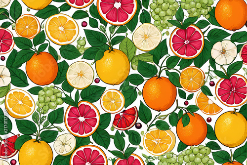 seamless pattern with fruits