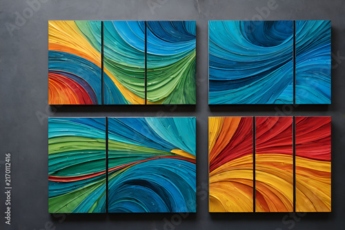 set of abstract paint