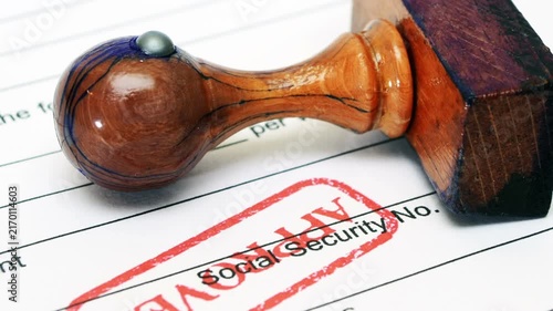Close up of social security document