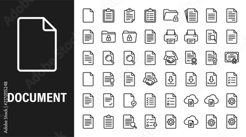 Office document and file icons for business reports and data management