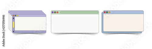 Foto Colorful browser windows for web design or software demo on transparent backgrou