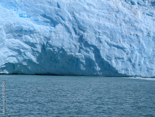 Blue Glacial Ice Face and Meltwater at Spegazzini Glacier