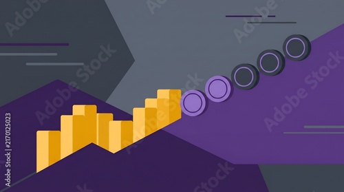 Rising Financial Graph With Coins Showing Profit Growth And Success
