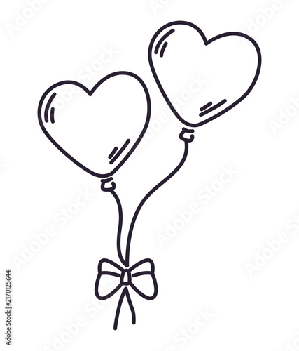Obraz na płótnie Wedding Heart Balloons