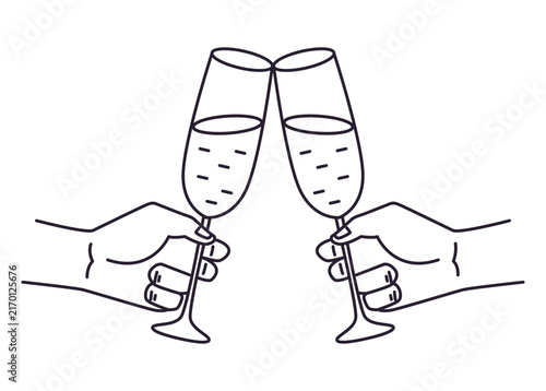 Obraz na płótnie Wedding Champagne Toast