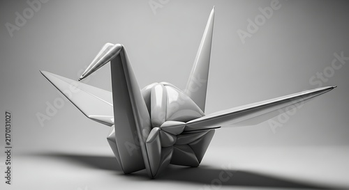Origami Crane 3D Rendered Artwork - A Symbol of Peace and Hope